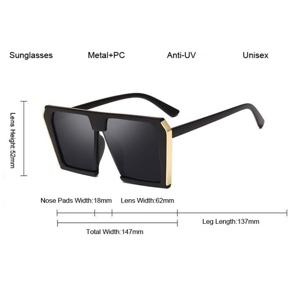 🕶SEXY🕶LUXURY BLACK WITH GOLD TRIM TRENDY SUNNIES - Picture 6 of 6